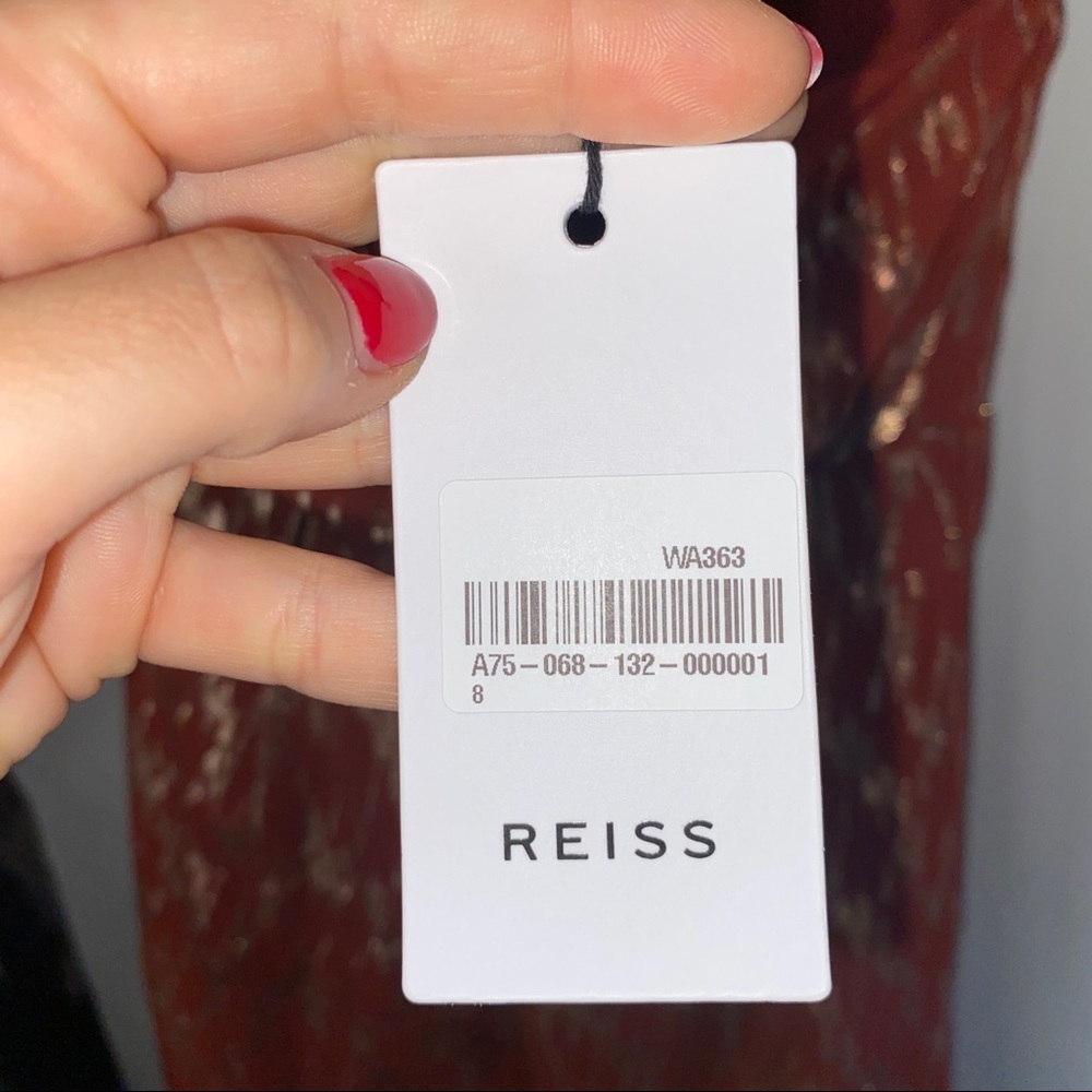 NWT Reiss Red Nova Metallic Wrap Halter Neck Playsuit Romper 4 - Picture 6 of 12